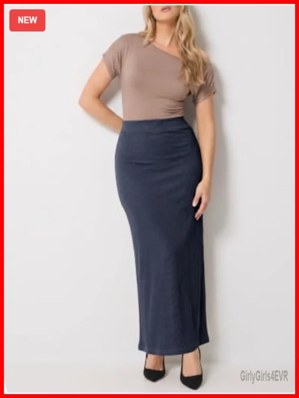 Women's High Waisted A-Line Maxi Skirt Pull On Flowy Elastic Waist